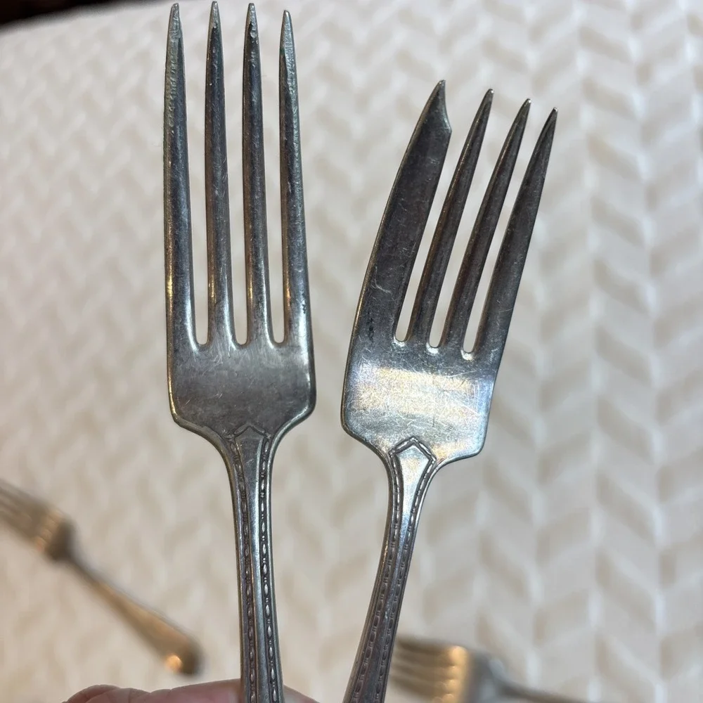 Vintage R Wallace Sectional Flatware Fork Lot (10)Dinner Forks Salad/Fish Forks